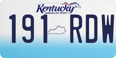 KY license plate 191RDW