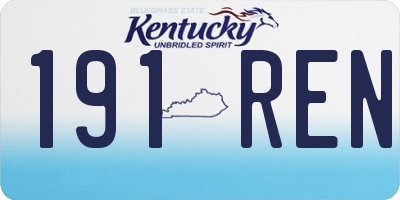 KY license plate 191REN