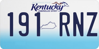 KY license plate 191RNZ