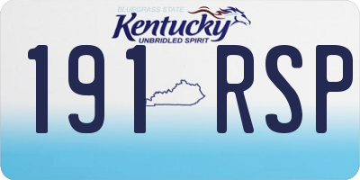 KY license plate 191RSP