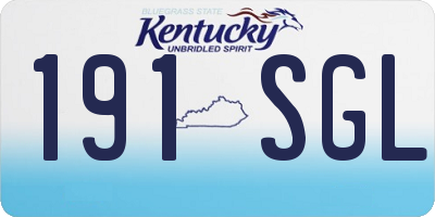 KY license plate 191SGL
