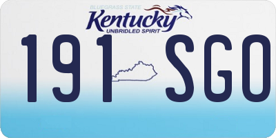 KY license plate 191SGO