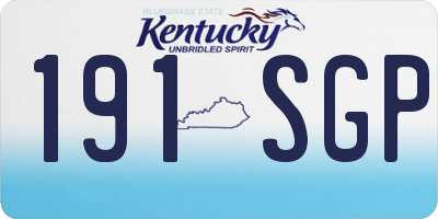 KY license plate 191SGP