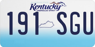 KY license plate 191SGU