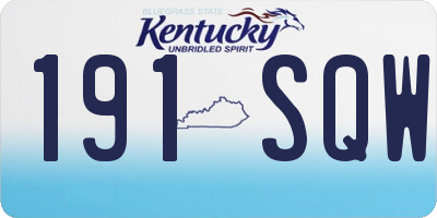 KY license plate 191SQW