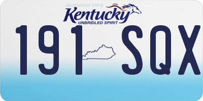 KY license plate 191SQX