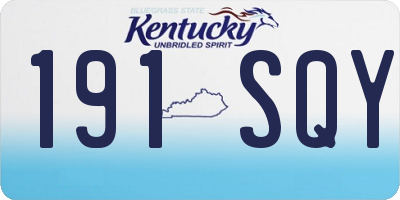 KY license plate 191SQY