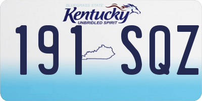 KY license plate 191SQZ
