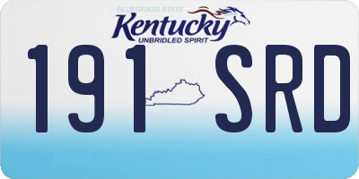 KY license plate 191SRD