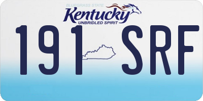 KY license plate 191SRF