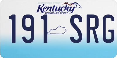 KY license plate 191SRG