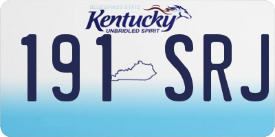 KY license plate 191SRJ