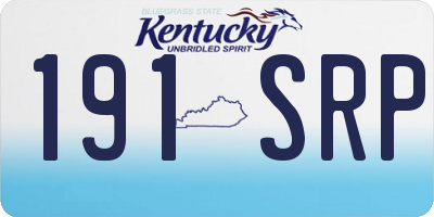 KY license plate 191SRP