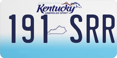 KY license plate 191SRR