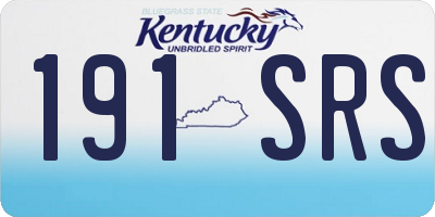 KY license plate 191SRS