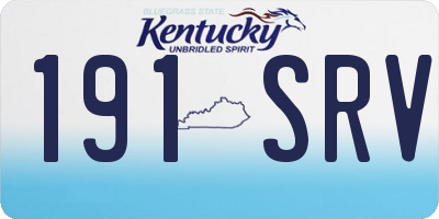 KY license plate 191SRV