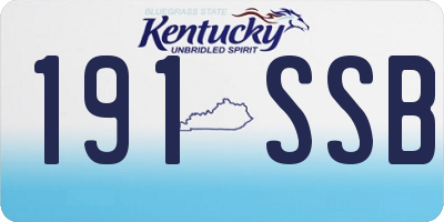 KY license plate 191SSB