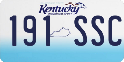 KY license plate 191SSC