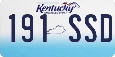 KY license plate 191SSD