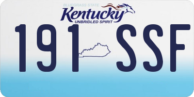KY license plate 191SSF