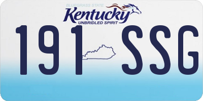 KY license plate 191SSG