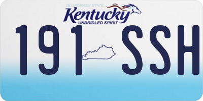 KY license plate 191SSH