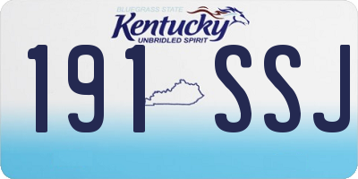 KY license plate 191SSJ
