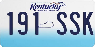 KY license plate 191SSK