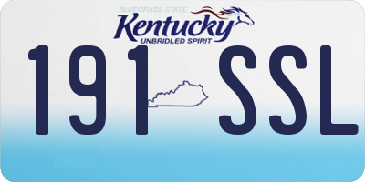 KY license plate 191SSL