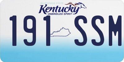 KY license plate 191SSM