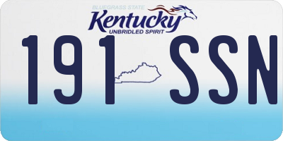 KY license plate 191SSN