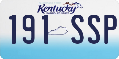 KY license plate 191SSP