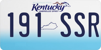 KY license plate 191SSR