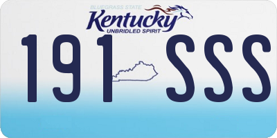 KY license plate 191SSS