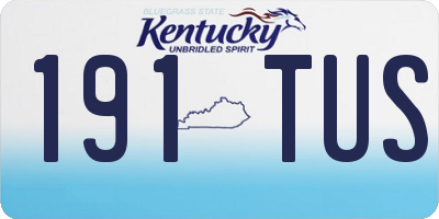 KY license plate 191TUS