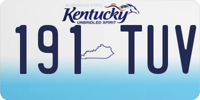 KY license plate 191TUV