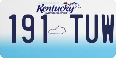 KY license plate 191TUW