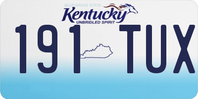 KY license plate 191TUX