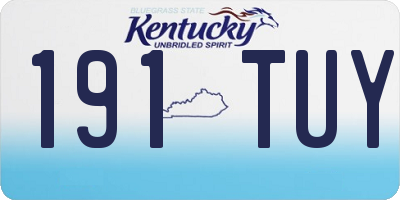 KY license plate 191TUY