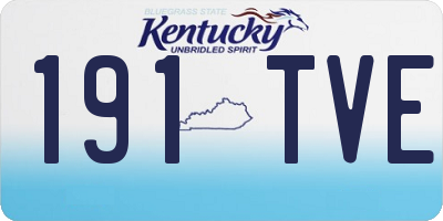 KY license plate 191TVE