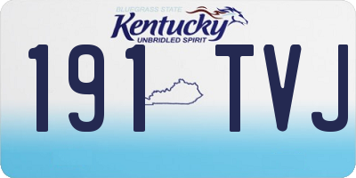KY license plate 191TVJ