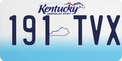 KY license plate 191TVX