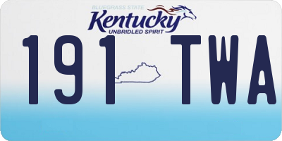 KY license plate 191TWA