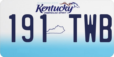 KY license plate 191TWB
