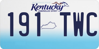 KY license plate 191TWC