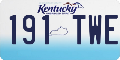 KY license plate 191TWE