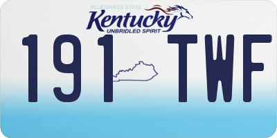 KY license plate 191TWF