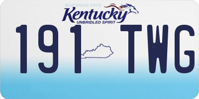 KY license plate 191TWG