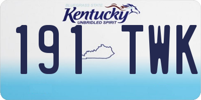 KY license plate 191TWK
