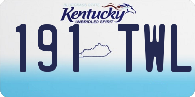 KY license plate 191TWL